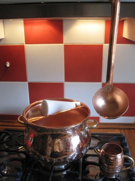 Copper spoon for our copper pots