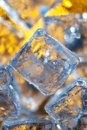 Ice and cold drinks from our mini refrigerator