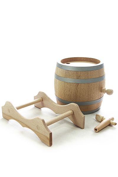 Barrique en bois de chêne 2 L avec support, en chêne naturel ~ Barrique En Bois Barrique en bois de chêne 2 L avec support, en chêne naturel ~ Barrique En Bois